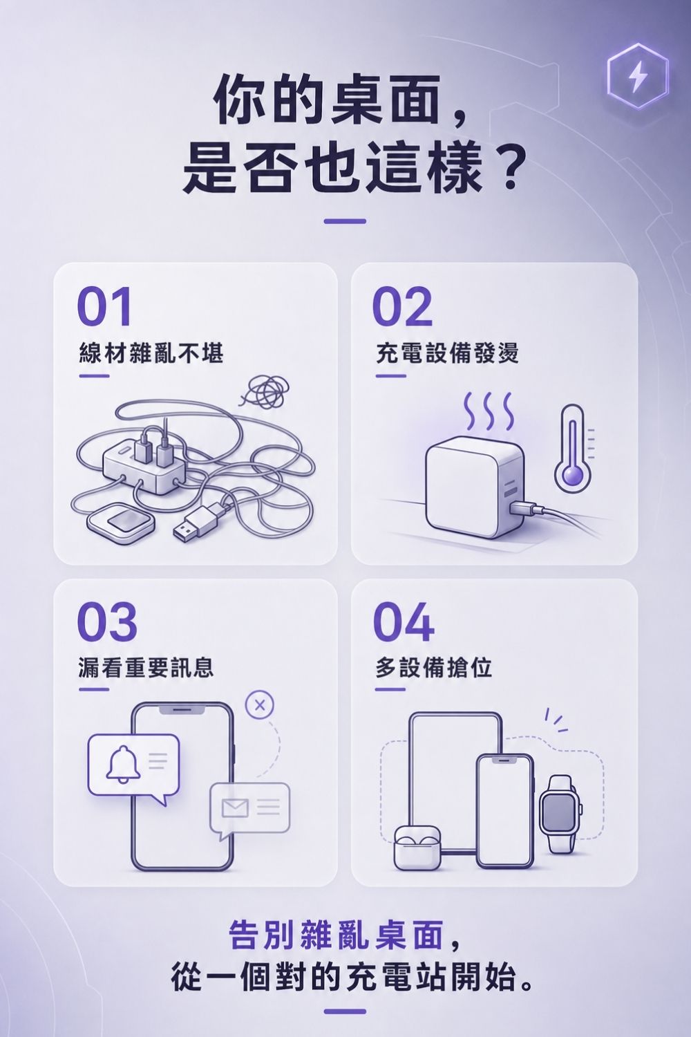 三合一模組磁吸充電站